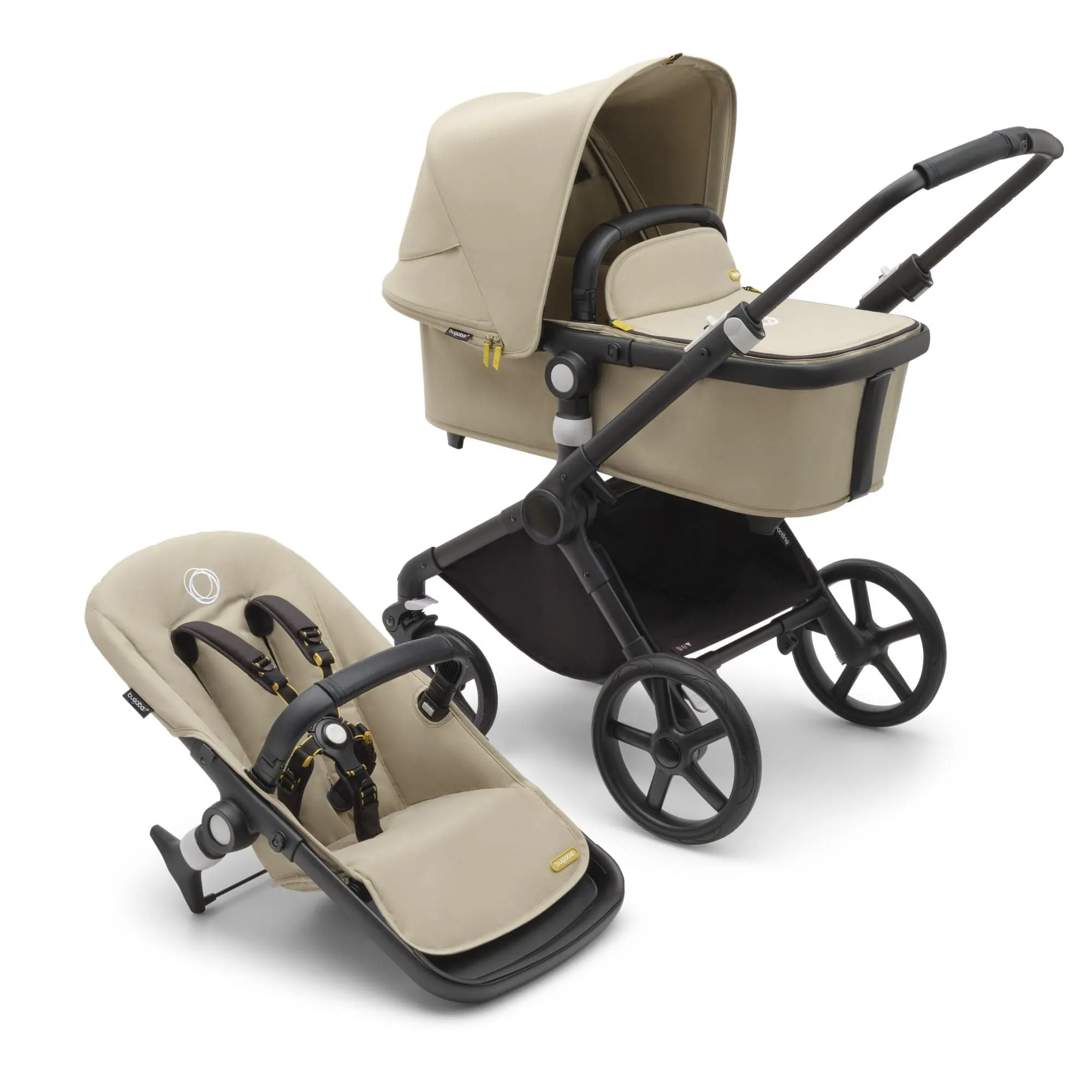 Bugaboo Fox Cub Pebble 360 PRO2 Travel System - Black/Desert Beige