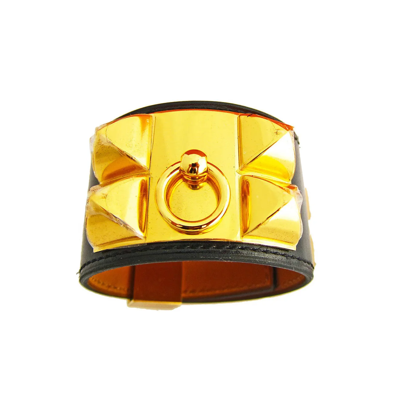 Hermes Black Box CDC Collier de Chien S Gold Hardware GHW