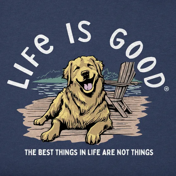Life is Good Men's Fineline Best Things Golden Dock Crusher Tee