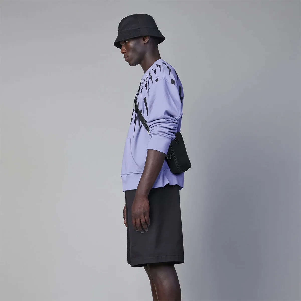 Neil Barrett - Fair-Isle Thunderbolt Sweatshirt in Lilac & Black
