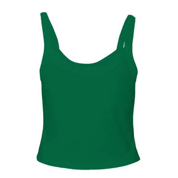 Rib Tank with Spaghetti Straps and Lace Trim