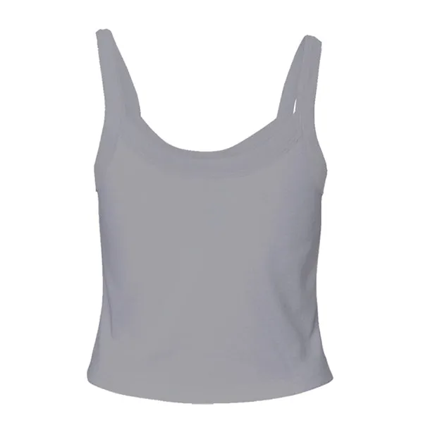 Rib Tank with Spaghetti Straps and Lace Trim