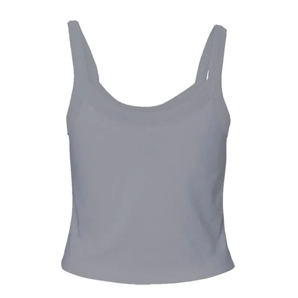 Rib Tank with Spaghetti Straps and Lace Trim