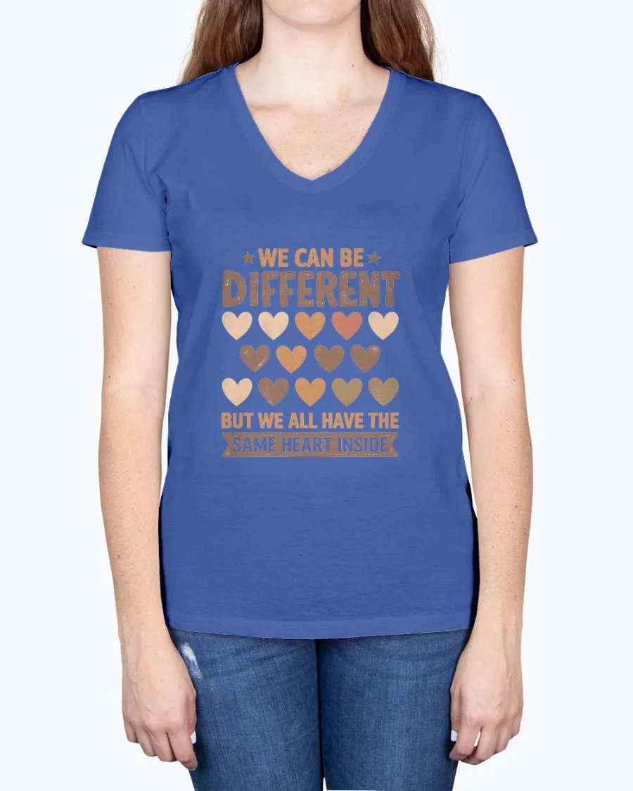 Same Heart Inside - Ladies V-neck T-Shirt