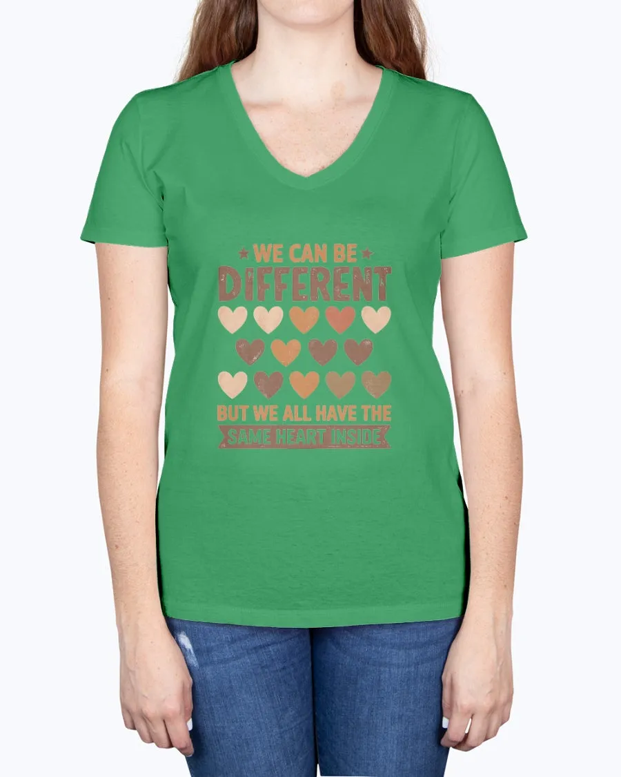 Same Heart Inside - Ladies V-neck T-Shirt