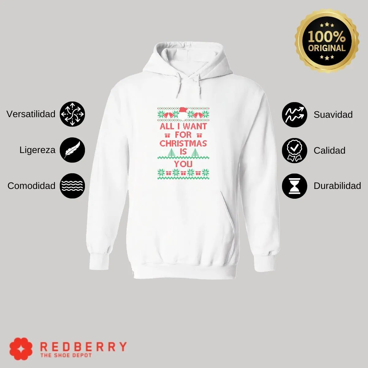 Sudadera Deportiva Hombre Navideña Hoodie 011